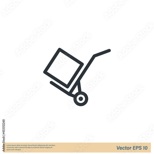 handcart cargo Icon Vector illustration simple design element