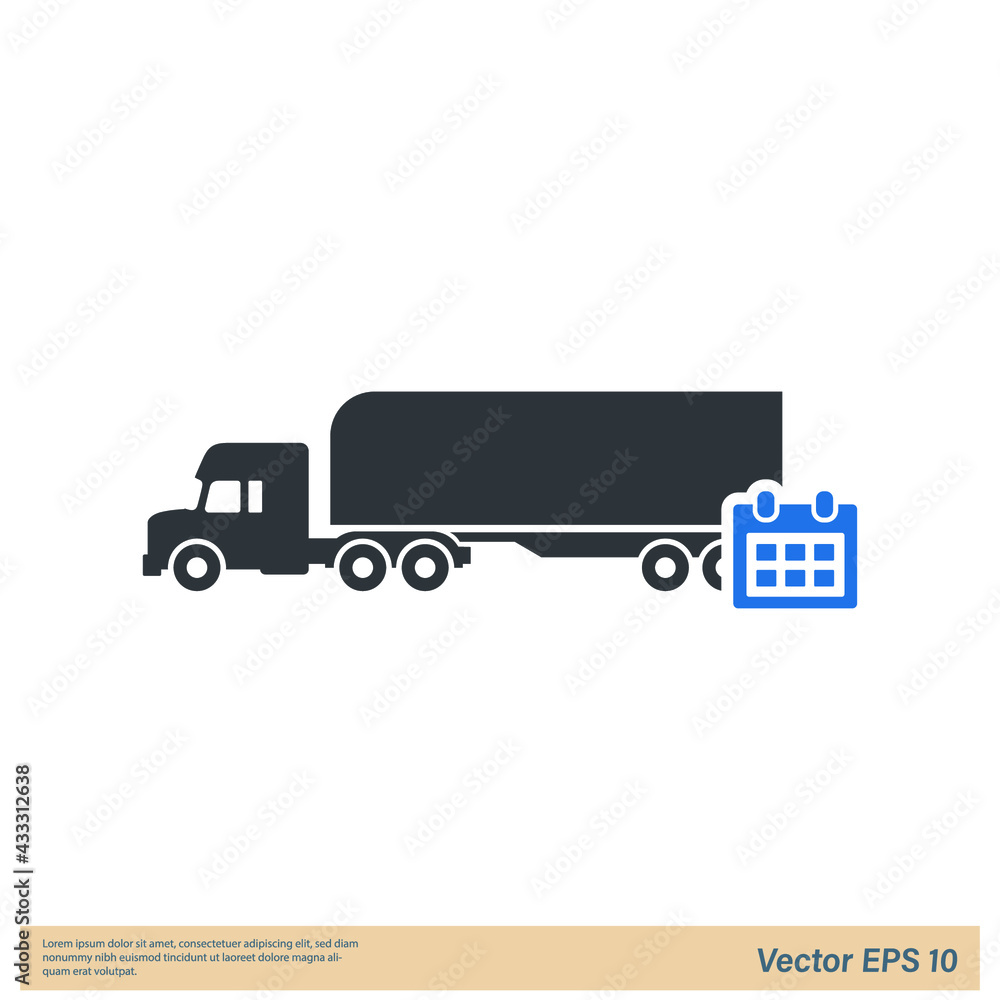truck icon cargo schedule icon vector illustration logo template