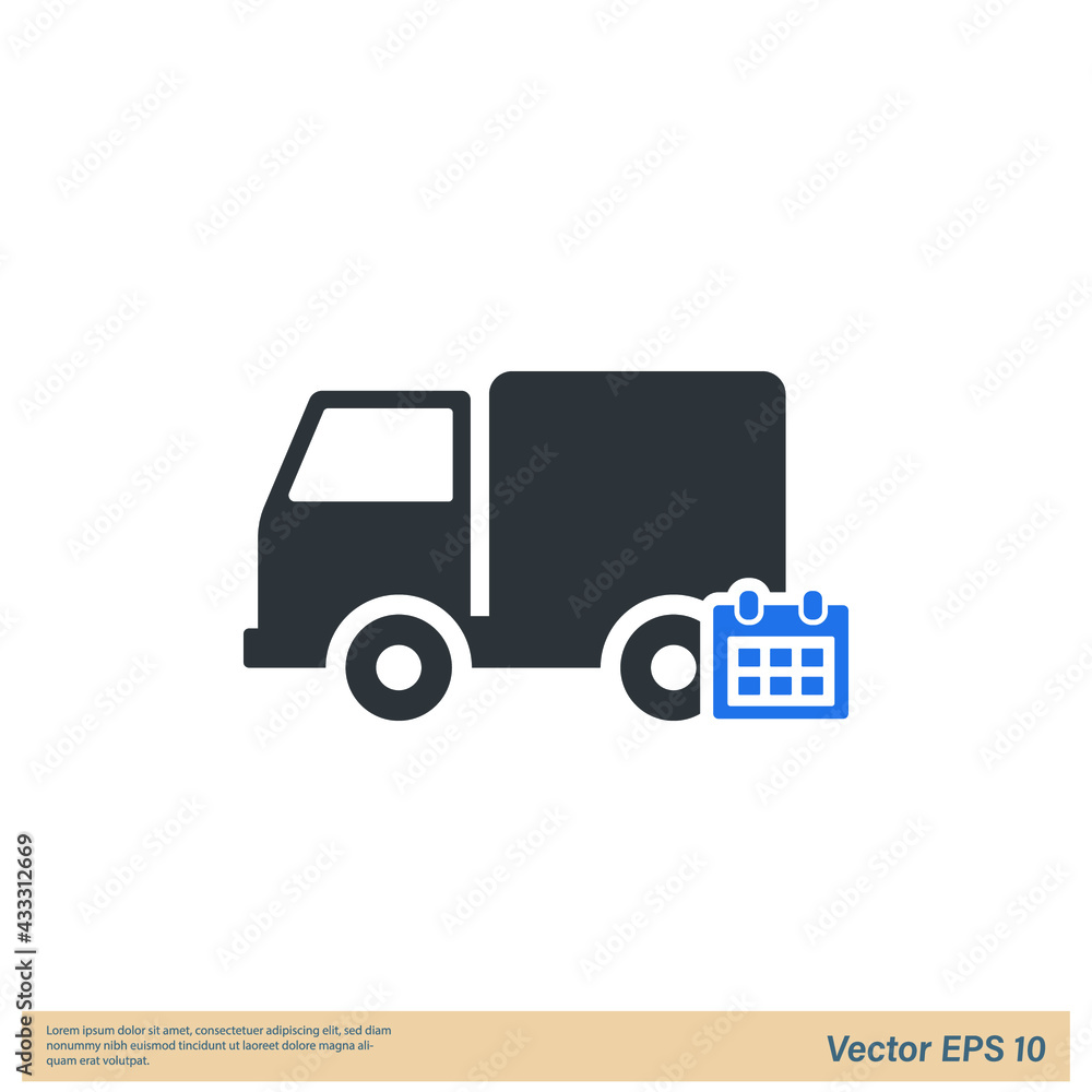 truck icon cargo schedule icon vector illustration logo template