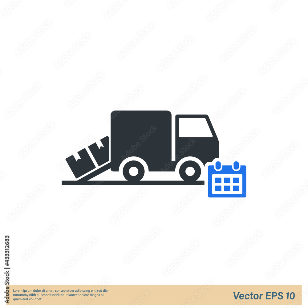 truck icon cargo schedule symbol simple design element