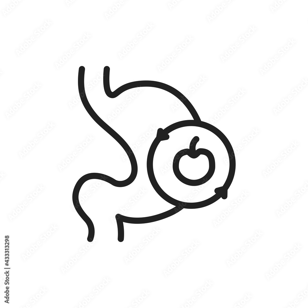 Fototapeta premium Digestion food line icon. Isolated vector element.