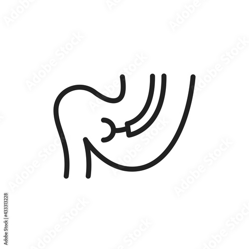 Stomach biopsy line icon. Isolated vector element.