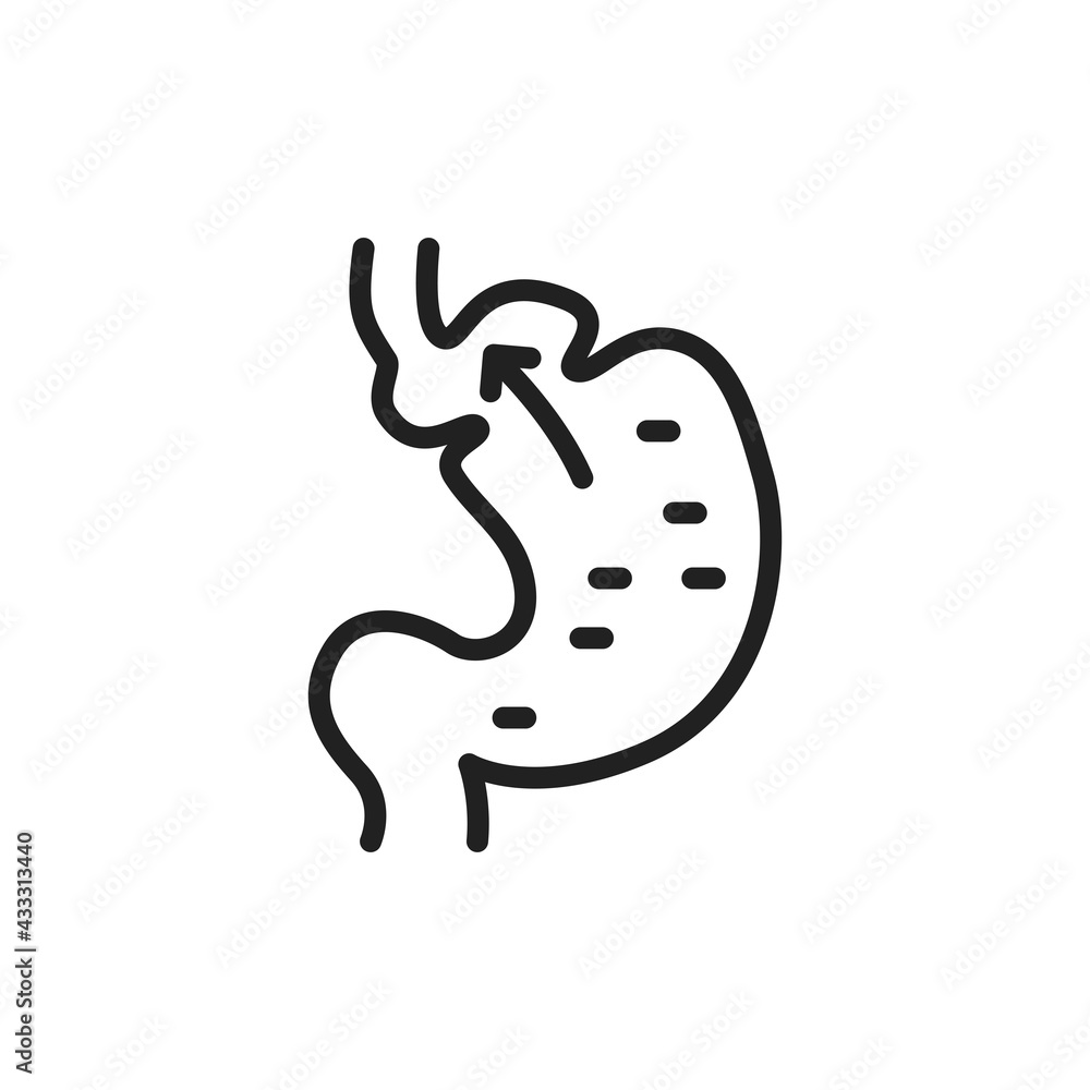 Fototapeta premium Hiatal hernia line icon. Isolated vector element.