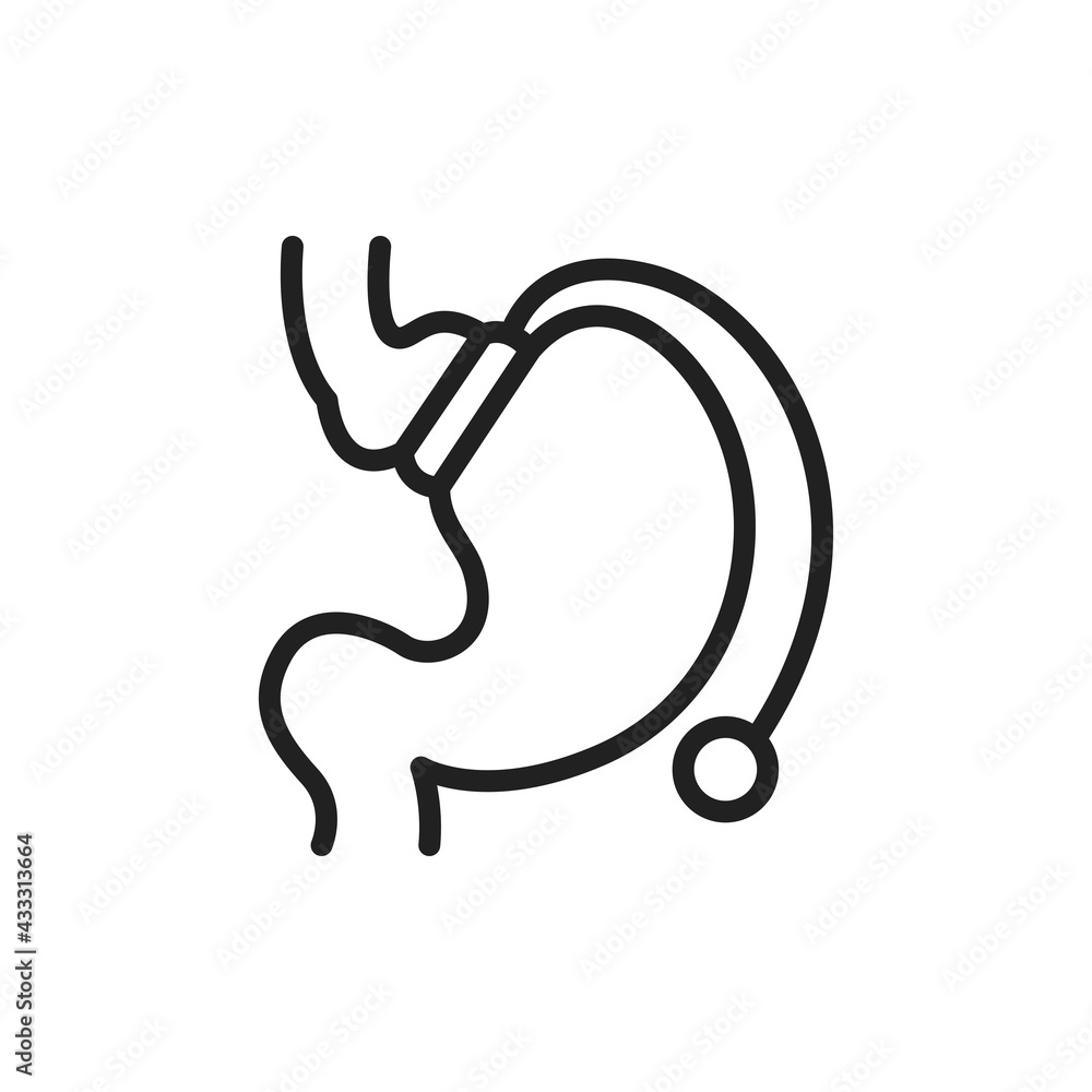 Gastric lap-band line icon. Isolated vector element. Gastric lap-band line icon. Isolated vector element.