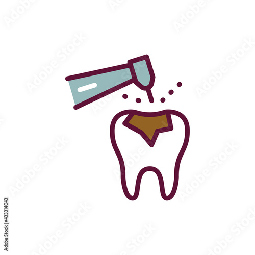 aries treatment line icon. Isolated vector element.