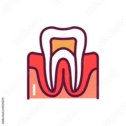 Gingivitis line icon. Isolated vector element.