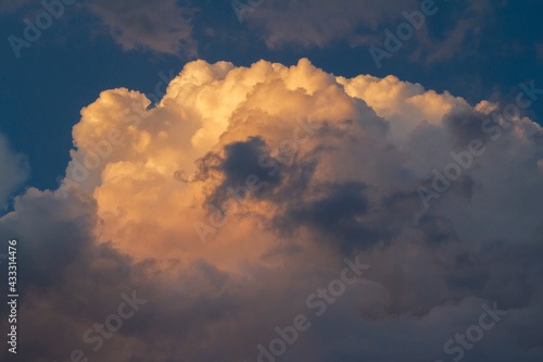 Cumulus clouds nimbus at sunset