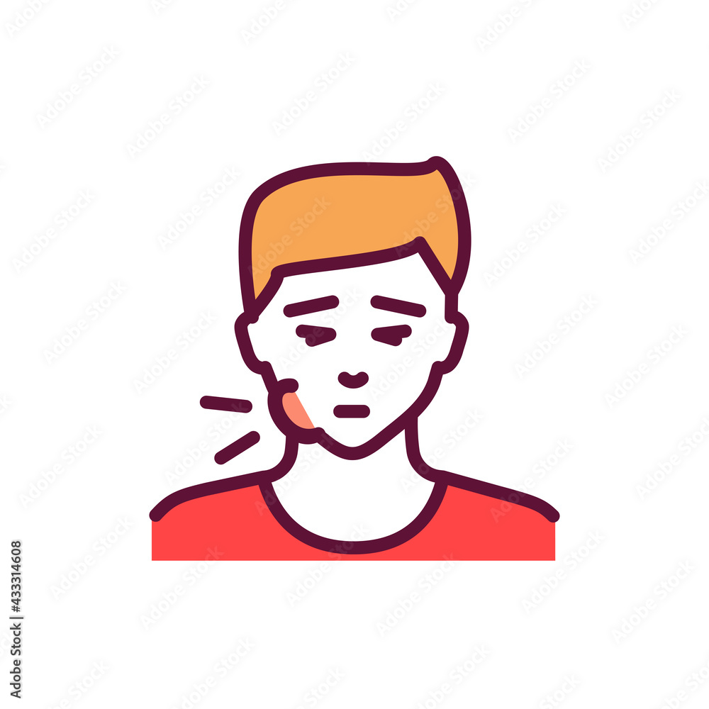 Toothache line icon. Isolated vector element. Toothache line icon. Isolated vector element.