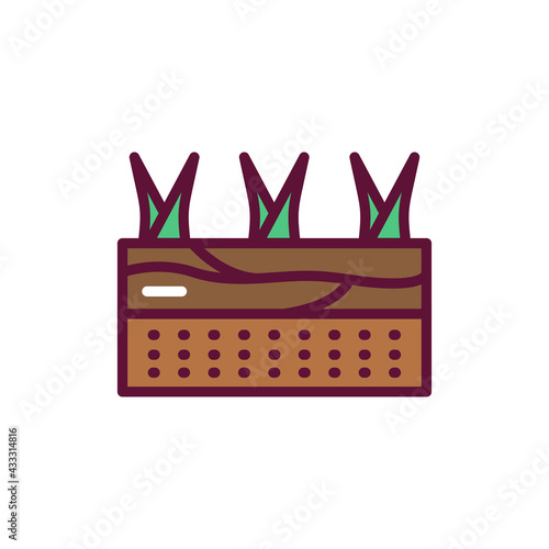 Growing plants line icon. Isolated vector element.