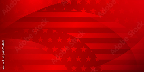 USA independence day abstract background with elements of american flag in red colors