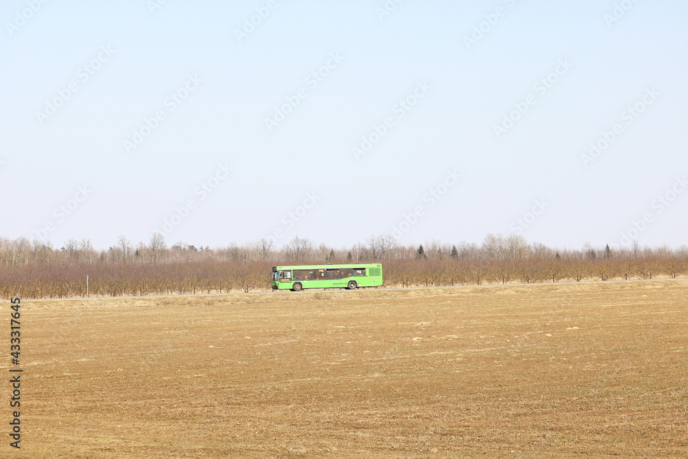Fototapeta premium commuter bus carries passengers