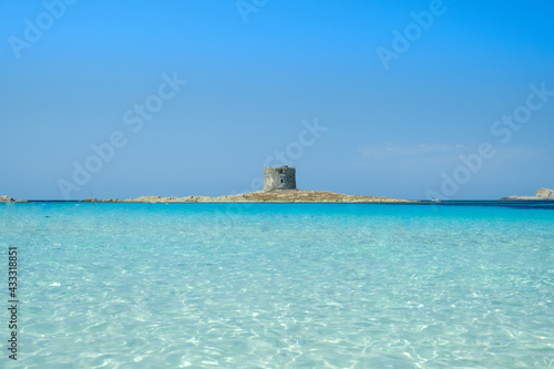 La pelosa beach in Stintino on island of Sardinia