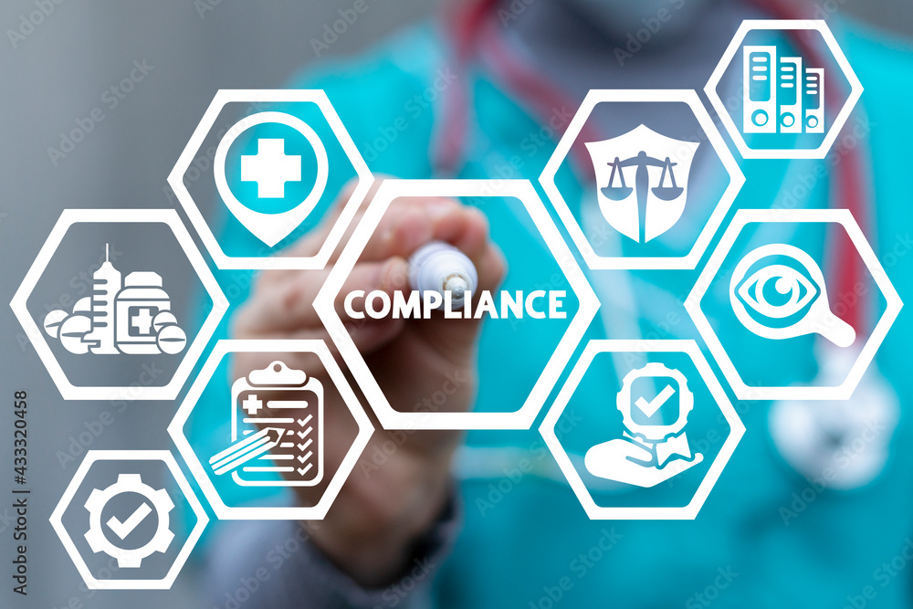 Medical concept of compliance. Pharmacy law compliance. Medical concept of compliance. Pharmacy law compliance.