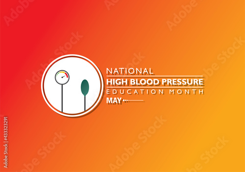 Vector Illustration of National High Blood pressure (HBP) Education Month is observed in May.