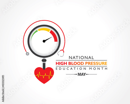 Vector Illustration of National High Blood pressure (HBP) Education Month is observed in May.