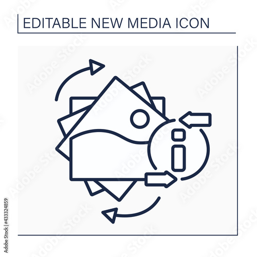 Gifs line icon. Graphics interchange format. Animated picture. Information space. New media concept. Isolated vector illustration.Editable stroke