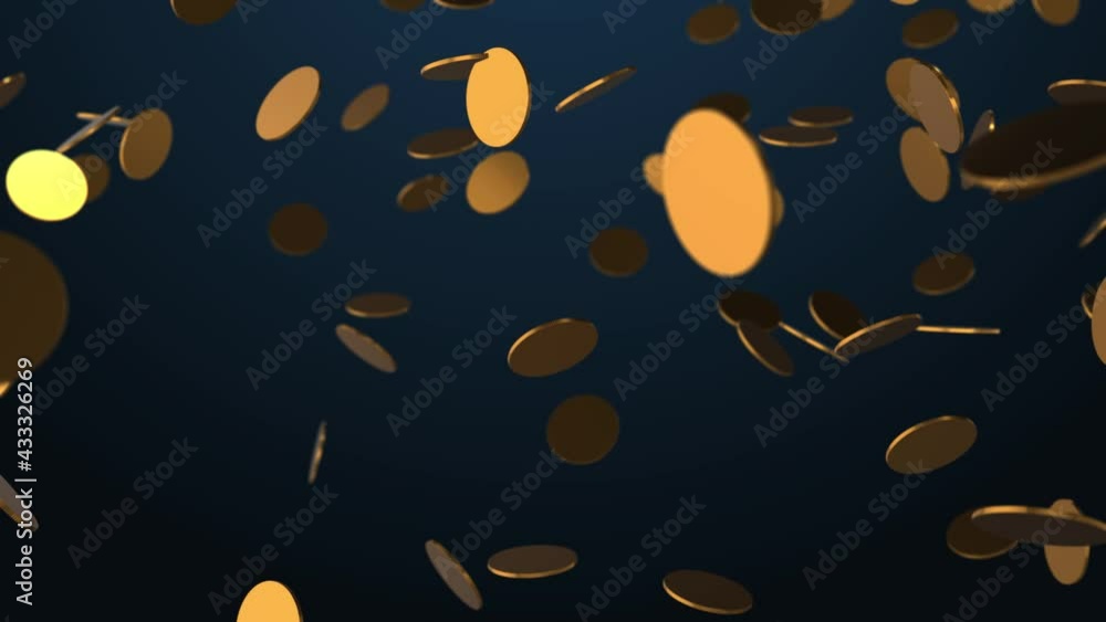 Golden Bitcoin coins fall and fill the screen, Digital Money rain. Gold coins. Best for for winners. 4k 3d render Golden Bitcoin coins fall and fill the screen, Digital Money rain. Gold coins. Best for for winners. 4k 3d render