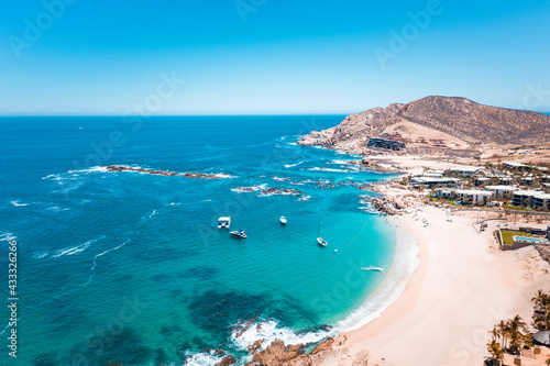 Sunny day with blue sea at El Chileno beach