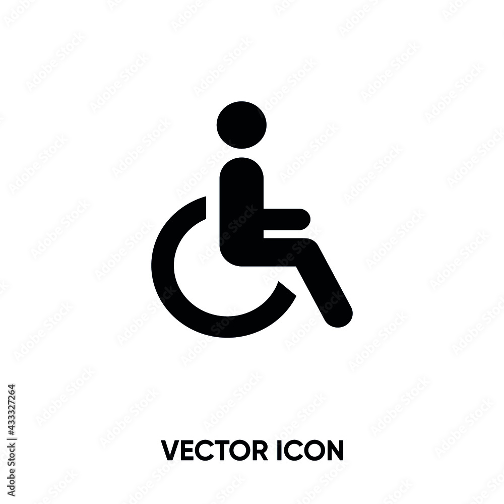 Disable vector icon . Modern, simple flat vector illustration for website or mobile app.Wheelchair symbol, logo illustration. Pixel perfect vector graphics Disable vector icon . Modern, simple flat vector illustration for website or mobile app.Wheelchair symbol, logo illustration. Pixel perfect vector graphics