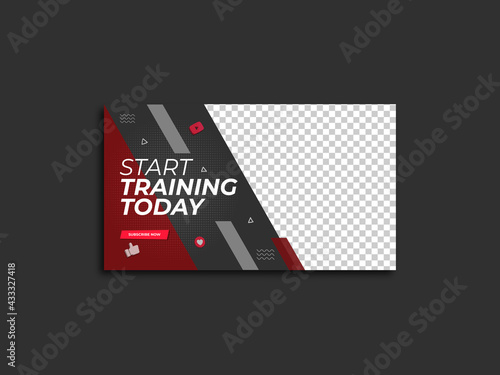 Gym exercise youtube thumbnail & video thumbnail template