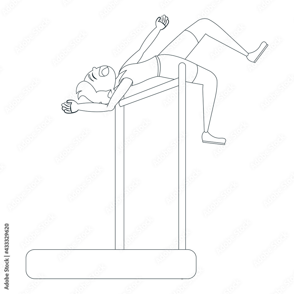 Fototapeta premium Isolated male athlete character practicing athletic