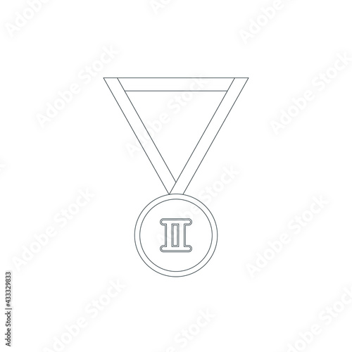Isolated second place gold medal icon