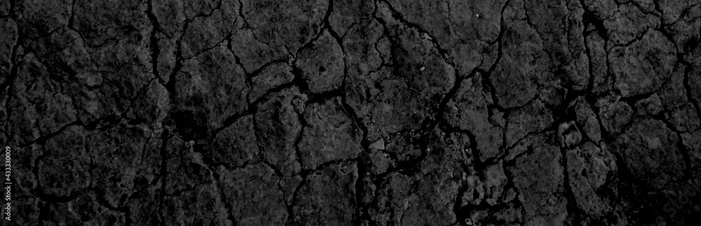 Black stone background. Dark gray grunge banner and mountain texture. Black and white background Black stone background. Dark gray grunge banner and mountain texture. Black and white background