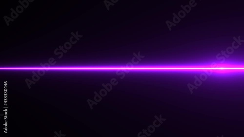 Energy Building Slowly Pulsing Along Singly Bright Pink Neon Laser Beam
