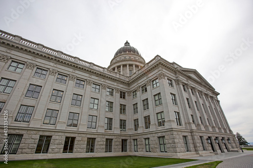 Low angle shot of the Washington Capitol building on a gloomy day photo