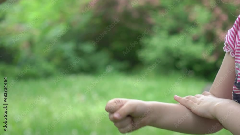 Slow Motion best friends playing outdoors in summer Slow Motion best friends playing outdoors in summer