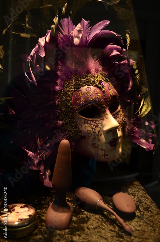 Sex toys and masks in a sexshop
