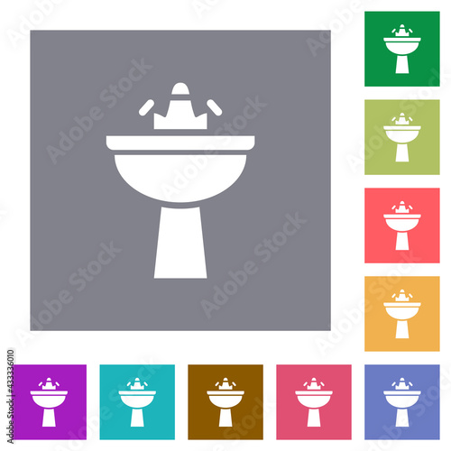 Sink square flat icons