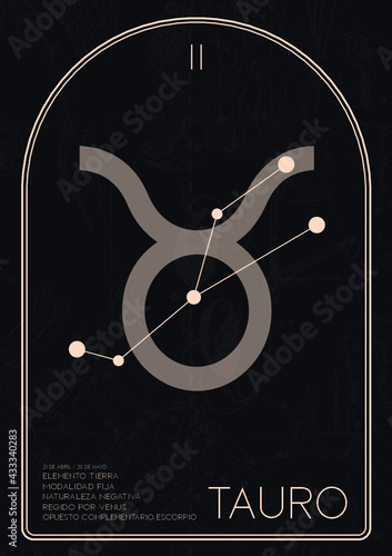 Taurus zodiac sign. Editable PDF