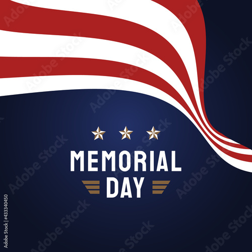 memorial day remember and honor background with usa flag