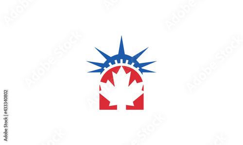 Maple With Liberty Logo Vector Icon Illustration