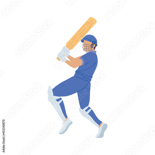 blue cricket player
