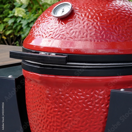 Obraz na płótnie Big Ceramic Red Egg BBQ Grill