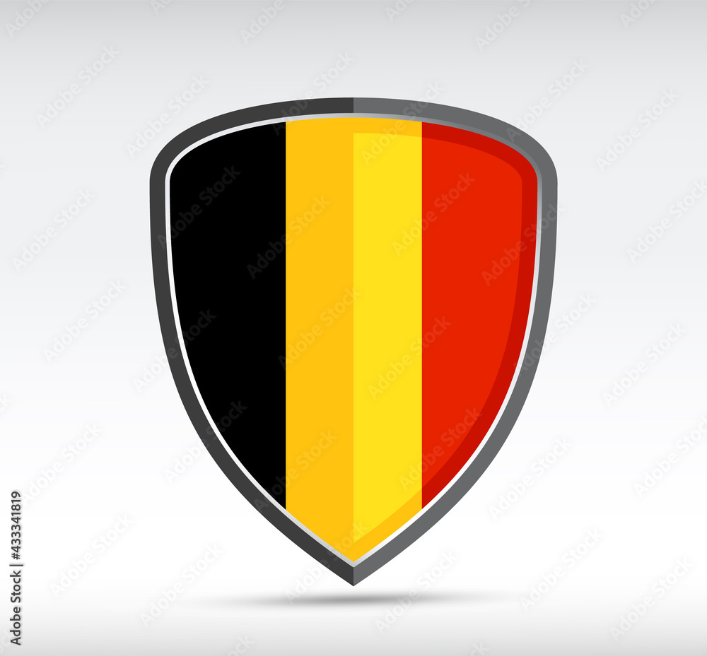 Fototapeta premium Shield icon with state flag of Belgium