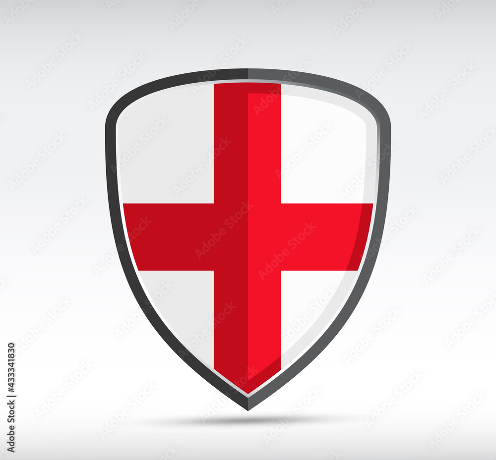 Shield icon with state flag of England Shield icon with state flag of England
