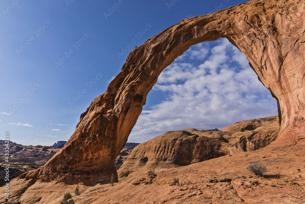 Corona Arch formation west of Moab, Utah, USA