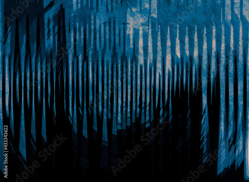 Digital blue and black background. Abstract geometric lines and patterns © konoplizkaya