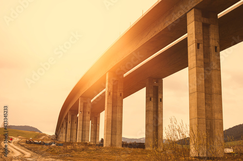 Section of highway under construction.High quality photo.
