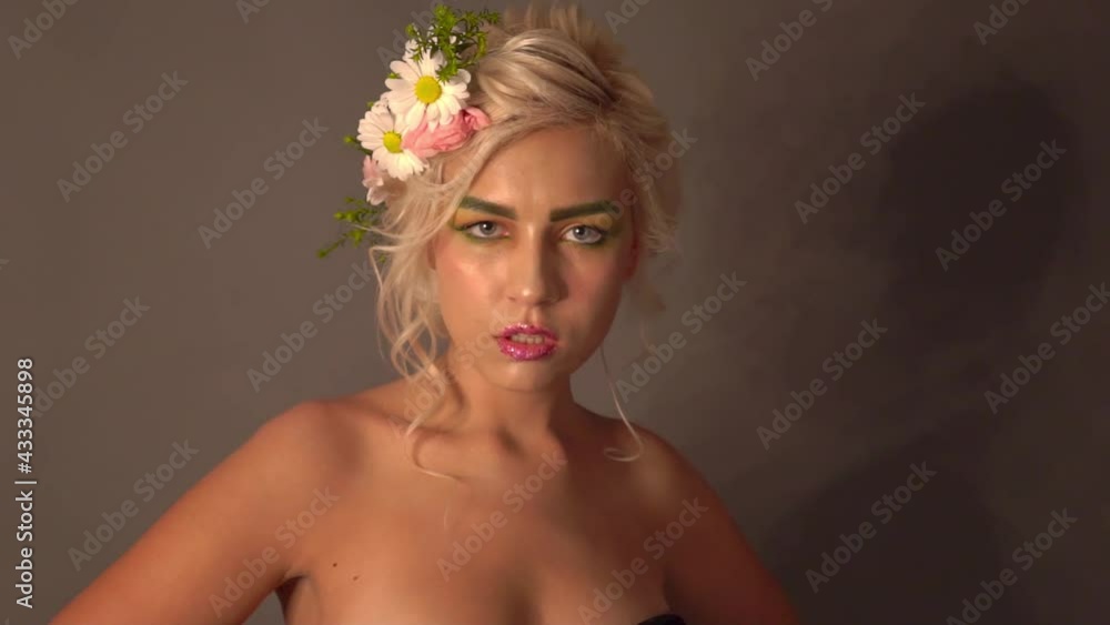 Slow Motion A beautiful brides hairstyle for wedding Slow Motion A beautiful brides hairstyle for wedding