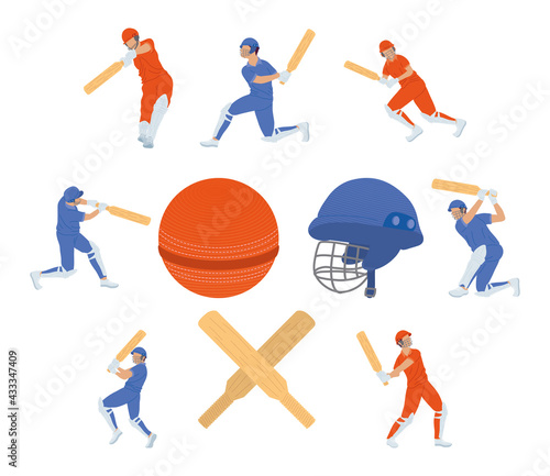 seven cricket players