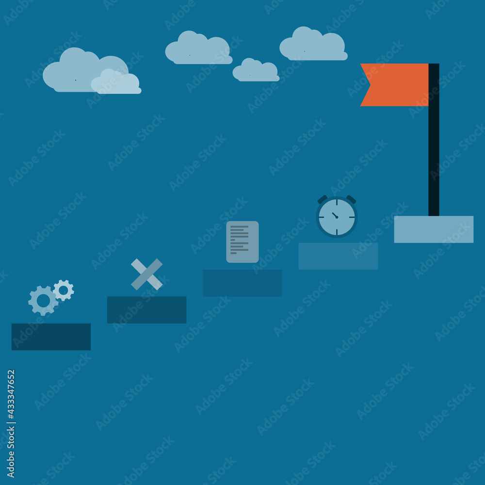 vector step to success, progress to acchievement, infographic of successful vector step to success, progress to acchievement, infographic of successful