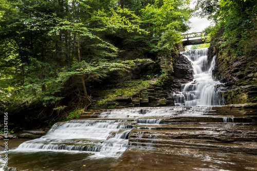 Upper Buttermilk Falls State Park Waterfall at Lake Treman Ithaca New York