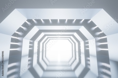 Abstract 3d render Architecture Background. Modern Geometric Wallpaper. Futuristic Technology Design
