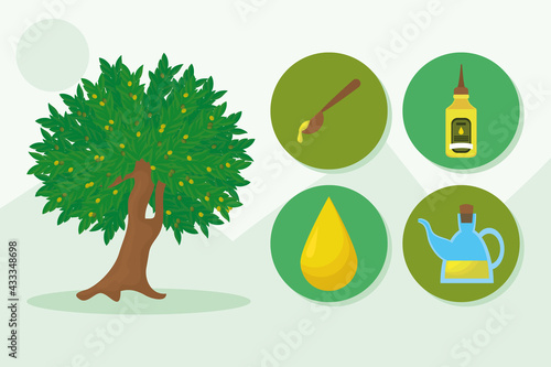 olive tree and icons