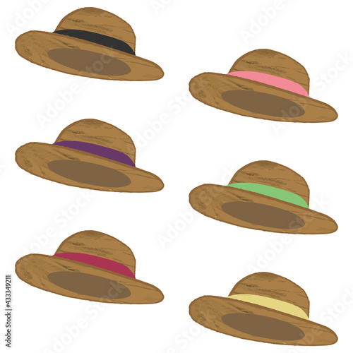 Summer 6color straw hat set