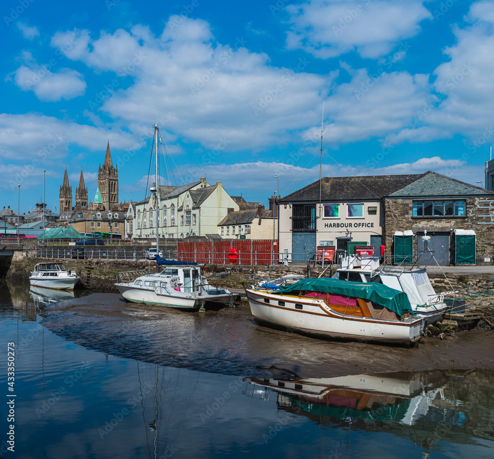 View of Truro from Truro River, Cornwall, England